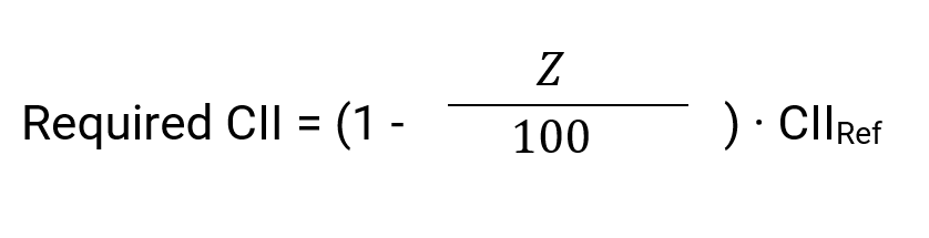 Formula for calculating Required CII
